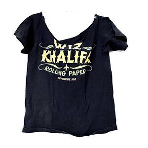 Wiz Khalifal Size Small Tie Dye Tank Black Tee Shirt T-Shirt scoop distressed